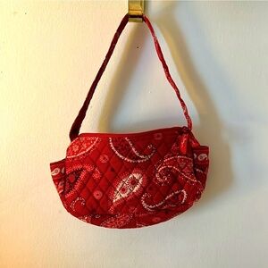 Vera Bradley Red Quilted Shoulder Bag EUC